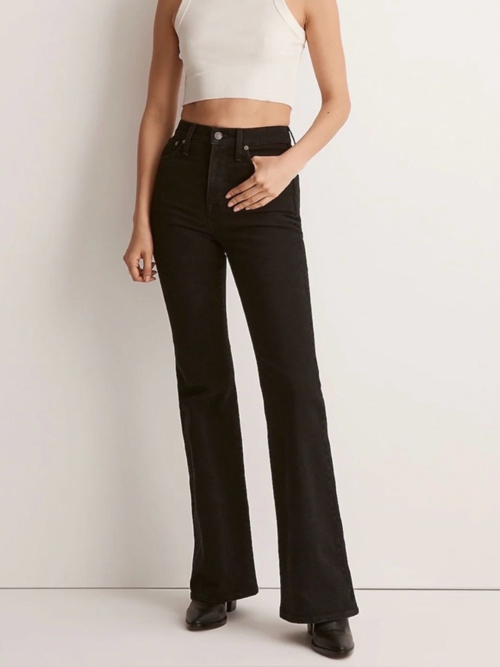 Madewell the perfect vintage flare Jean black size 28